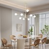 POWLIG 8-Light White Rubbed Gold Modern Sputnik Sphere Chandelier for Living Room, Kitchen, Bedroom, Dining Room - 4 of 4