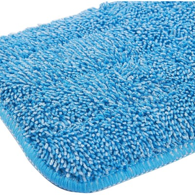 Blue Microfiber Reusable Flat Mop Pads 16.5 in - 10 Pack