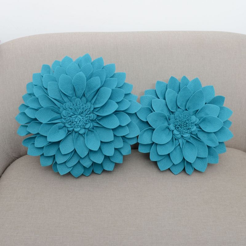 Saro Lifestyle Floral Design Felt Throw Pillow, 3 of 4
