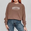 Simply Sage Market Women's Embroidered Boston Massachusetts Long Sleeve Garment Dyed Tee - 2 of 3