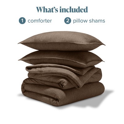 Heather Taupe Queen Organic Microfiber Down Alternative Comforter Set