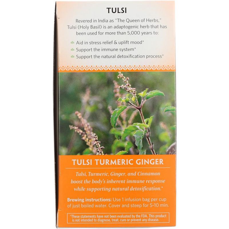 Organic India Organic Tulsi Turmeric Ginger Tea - Case of 6/18 Bags, 5 of 6