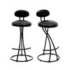 Upholstered Bar Stools Set of 2 Modern Black PU Leather Counter Height Barstools with Footrest for Kitchen Island,Home Bar-Tanpinhause - 2 of 4