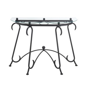 Syemin Console Tables Glass Surface Console Table Coffee Table Entryway Table Small Space Console Sofa Table Behind Couch, Black, 37.9"*15.9"*30.1" - 1 of 4