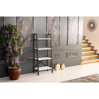 NicBex 52" Tall Modern Bookshelf with Open Shelves,4-Tier Metal Ladder Bookshelf Organizers for Living Room,Office