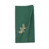 Saro Lifestyle Embr'D Pine Needle Hemstitch Napkin (Set of 6), 20", Jasper Green - 3 of 4