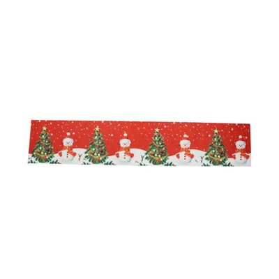 Unique Bargains Christmas Table Runner Polyester Red White Green 71x14 Inch 1Pc