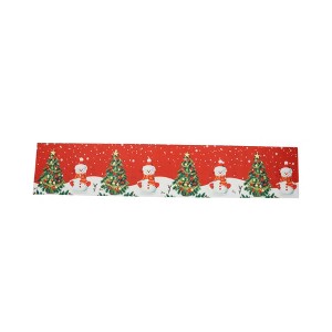 Unique Bargains Christmas Table Runner Polyester Red White Green 71x14 Inch 1Pc - 1 of 4