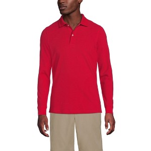 Lands' End School Uniform Young Men's Long Sleeve Mesh Polo Shirt - 1 of 3