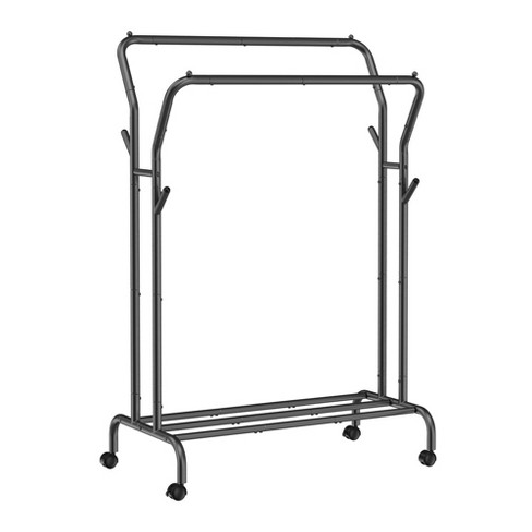 Heavy Duty Clothing Garment Rack Rolling Clothes Organizer Double