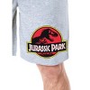 Jurassic Park Mens' Dinosaur Film Movie Park Logo Sleep Pajama Shorts Grey - 2 of 4