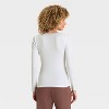 Women's Long Sleeve Lace Trim Scoop Neck Top - A New Day™ - 2 of 4