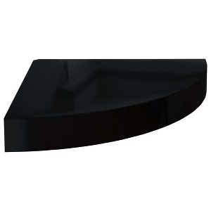vidaXL Floating Corner Shelf High Gloss Black 9.8"x9.8"x1.5" MDF - 1 of 1