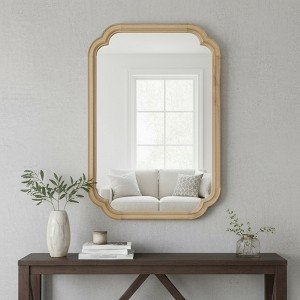 Whisen 24" x 36" Rounded Corner Decorative Mirror, Solid Wood Frame, Entryway - 1 of 4