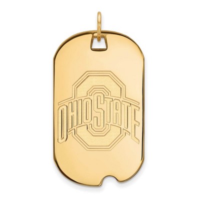 Black Bow Jewelry 10k Yellow Gold Ohio State Buckeyes NCAA Large Pendant