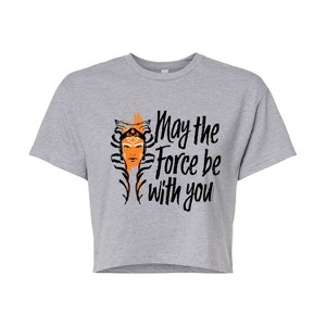 Women's - Star Wars - May The Force Be With You Cropped Graphic T-Shirt - 1 of 4