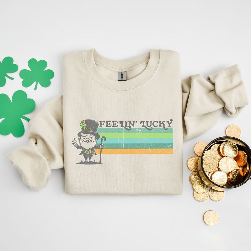 Simply Sage Market Women's Graphic Sweatshirt Feelin' Lucky Leprechaun St. Patrick's Day, 4 of 5