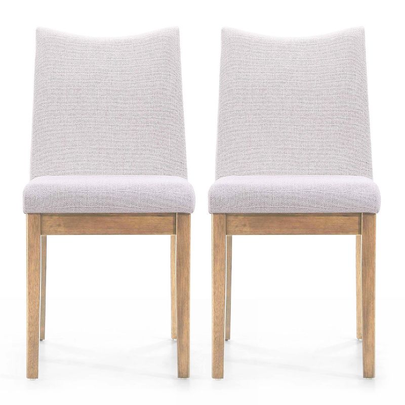 Set of 2 Dimitri Fabric Dining Chairs Light Beige/Oak - Christopher Knight Home, 1 of 7