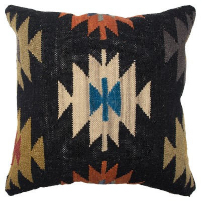 20"x20" Oversize Geometric Square Throw Pillow Black - Rizzy Home