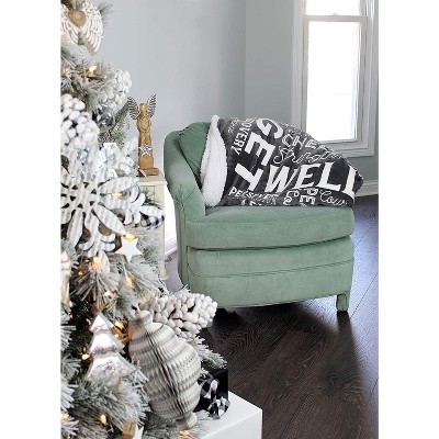 Decorae Gray Healing Thoughts Blanket, Get Well Fleece Throw, 5 x 4 Foot