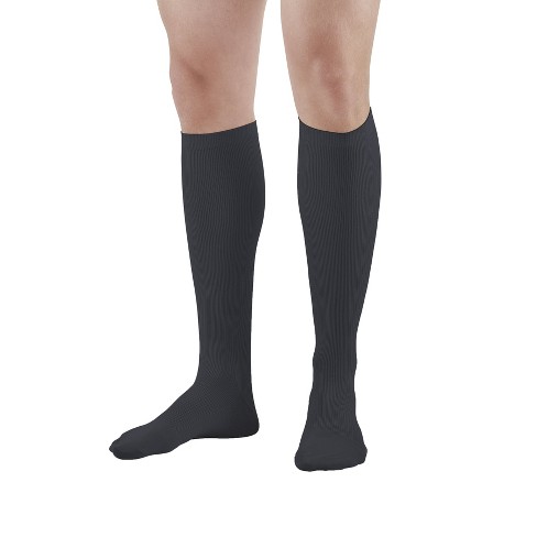 Grey Striped Calf & Leg Moderate Compression Socks - 15-20 mmHg