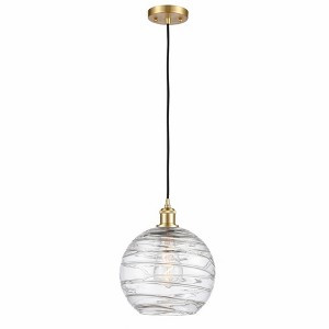 Athens Deco Swirl - 1 Light Cord Hung Mini Pendant In Industrial Style-13 Inches Tall and 10 Inches Wide - 1 of 1