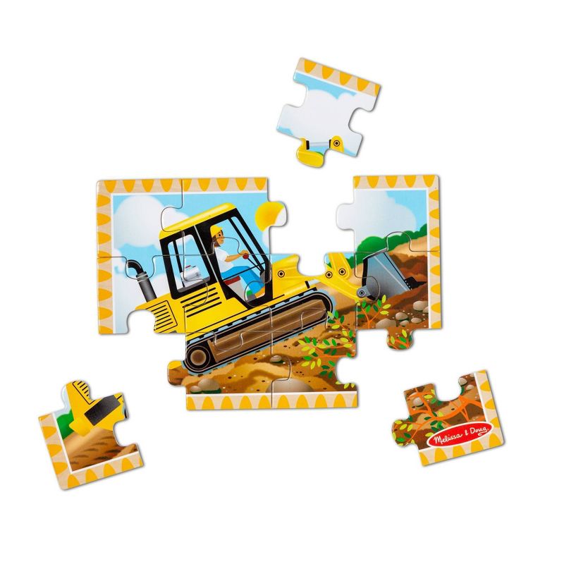 Melissa &#38; Doug Construction Vehicles 4-in-1 Wooden Jigsaw Puzzles (48pc), 5 of 16