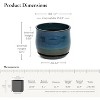 LuxenHome Blue and Green Ombre Round Decorative Ceramic Planter Pot - 3 of 4