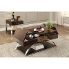NicBex Modern Unique Coffee Table with Storage Shelf,Espresso Wood Finish & Chrome Metal Finish,Living Room Furniture - 3 of 4