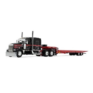 First Gear DCP 1/64 Black/Red Kenworth W900L Landoll 440B-50CA Traveling Axle Trailer 60-2034 - 1 of 2