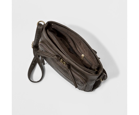 Bueno Antique Washed Pebble Crossbody Bag - Dark Walnut