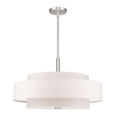 Meridian Brushed Nickel 5-Light Indoor/Outdoor Drum Pendant