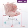 RISOKEYS ‌Office Chair - Faux Fur Makeup Vanity Chair, Adjustable Swivel Desk Chair with Sturdy Metal Base and Colored Wheels,for Home,Office - 4 of 4