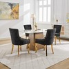 NicBex Set of 2 Modern Chenille Dining Chairs w/ Gold-Plated Legs & Rivet Trim, Comfy Thick Upholstered Accent Chairs for Kitchen - 2 of 4