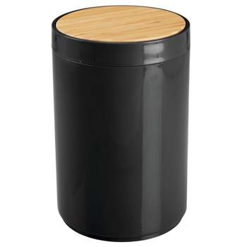 mDesign Plastic Round Trash Can Small with Swing-Close Lid