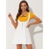 INSPIRE CHIC Women's Button Overalls Pinafore Suspenders Skirt - 2 of 4