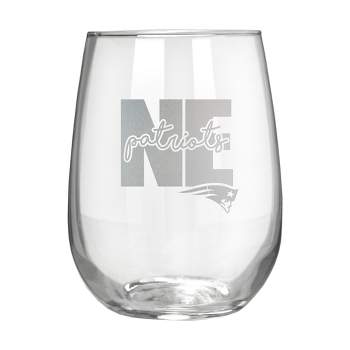NFL New England Patriots The Vino Stemless 17oz Wine Glass - Clear