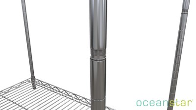 Oceanstar Chrome 3-Tier Adjustable Heavy-Duty Utility Cart