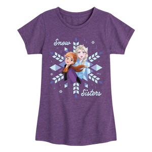 Girls' - Frozen 2 - Snow Sisters Fitted Short Sleeve Graphic T-Shirt - 1 of 4