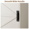 23.6" Farmhouse Narrow Coat Rack with Shoe Storage, Small Bench Coat Rack with 5 Hooks, 2 Cubbies & 1 Barn Door for Entryway, Hallway, Mudroom - 4 of 4