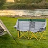 Outsunny Double Seat Camping Chair Folding Lawn Loveseat w/ Storage Pocket & Cup Holder, Bag for Outdoor, Beach, Picnic, Hiking, Travel - 3 of 4