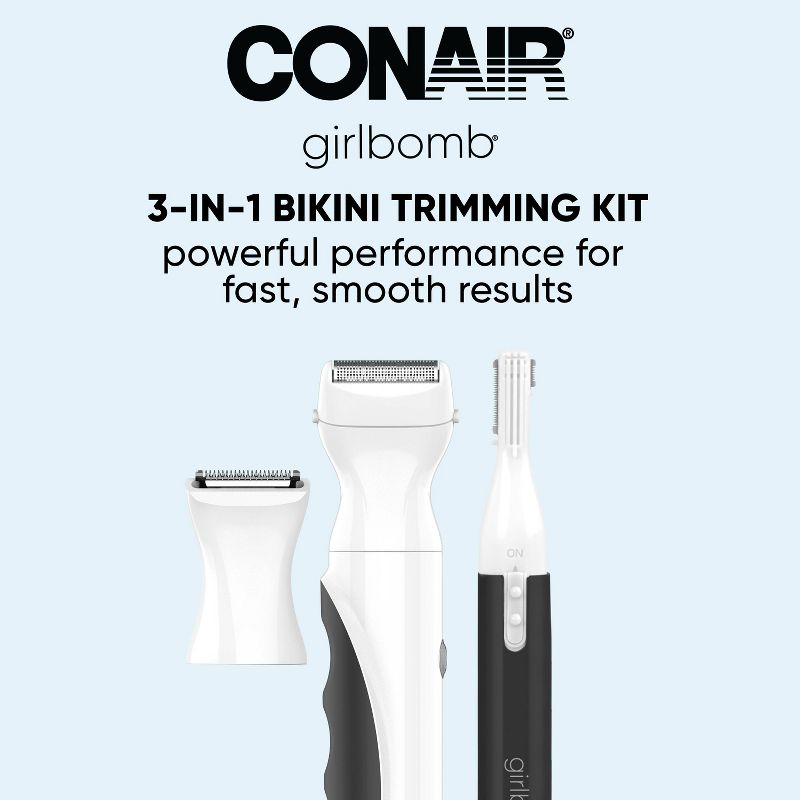 Conair Girlbomb Lithium Ion-Powered 3-in-1 Bikini Trimming Kit - 5ct, 5 of 8