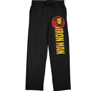 Marvel Universe Iron Man Character Art Men's Black Sleep Pajama Pants - 1 of 2
