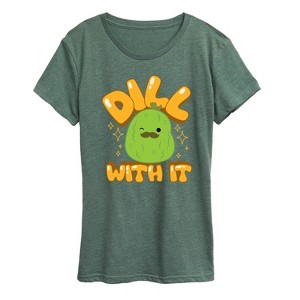 Women's - Squishmallows - Dill With It Charles Pickle Short Sleeve Graphic T-Shirt - 1 of 4