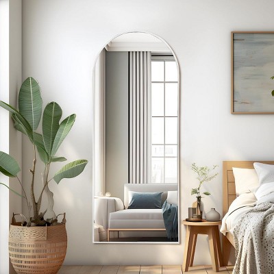 65" X 22" Oversize Metal Arch Stand Full Length Mirror Arched Standing Mirror ,Large Arched Wall Mirror-The Pop Home