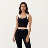 Anna-Kaci Active Women's Fitted Scoop Neck Crop Athletic Tank Top with Contrast Trim Details and Stretch Performance Fabric - 2 of 4