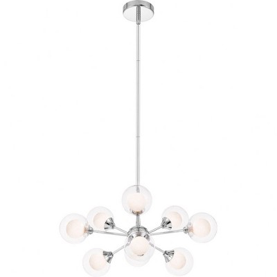 Retro Reimagined Sputnik Polished Chrome Pendant Light with Ice Glass Spheres