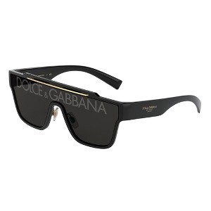Dolce & Gabbana DG 6125 501/M Unisex Shield Sunglasses Black 52mm - 1 of 3