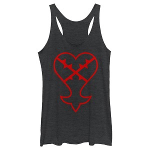 Women's Kingdom Hearts 1 Inverted Evil Symbol Racerback Tank Top - 1 of 4