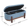 Christopher Knight Home Leroy Modern Upholstered Storage Oval Ottoman with Solid Wood Legs - 3 of 4